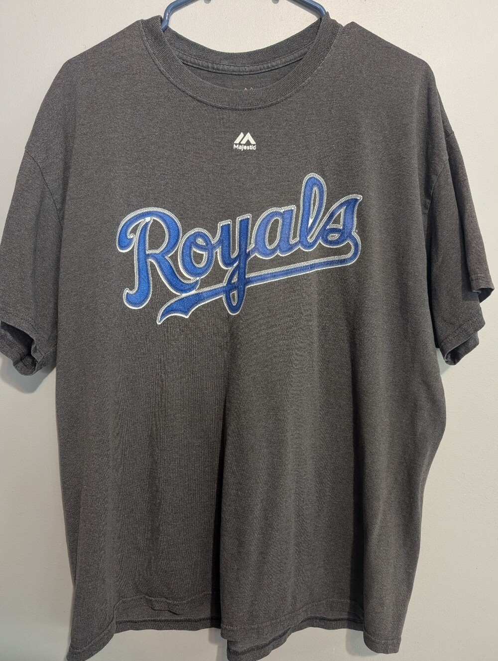 Majestic Kansas City Royals Perez #13 T Shirt Mens XL Gray MLB Graphic Tee